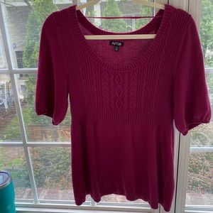 Apt 9 short sleeve light sweater burgundy petite M $12
